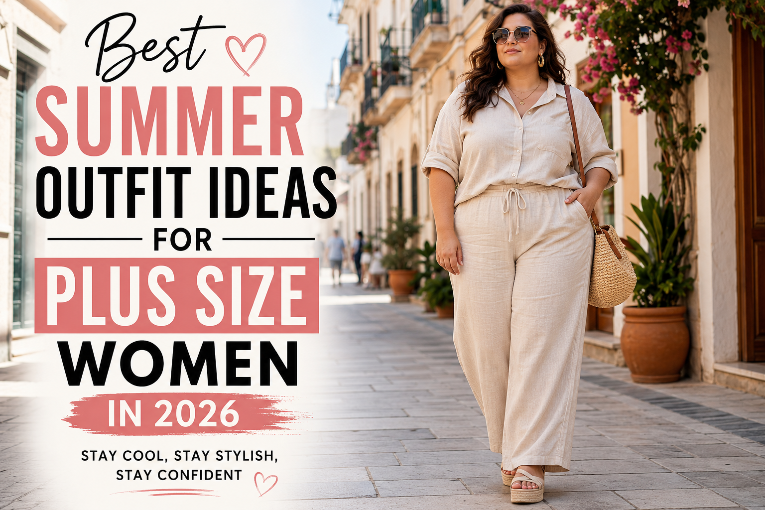 Summer outfit ideas for plus size women featuring trendy curvy fashion styles